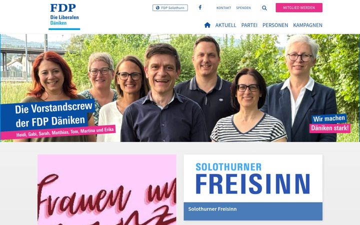 Screenshot of fdp-daeniken.ch
