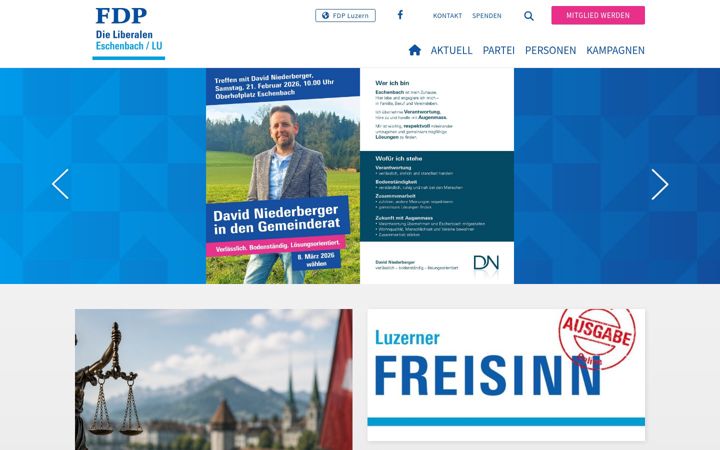 Screenshot of fdp-eschenbach-lu.ch