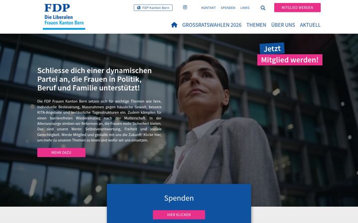 Screenshot of fdp-frauen-be.ch