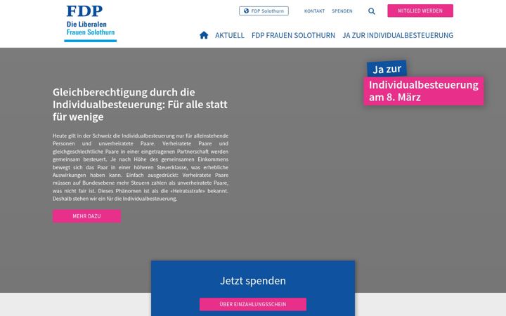 Screenshot of fdp-frauen-so.ch