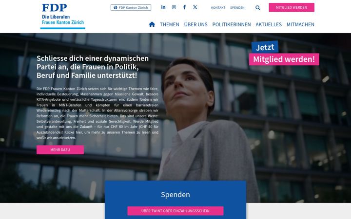 Screenshot of fdp-frauen-zh.ch