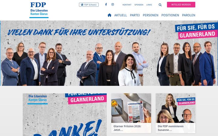 Screenshot of fdp-gl.ch