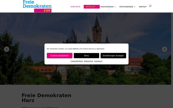 Screenshot of fdp-harz.de