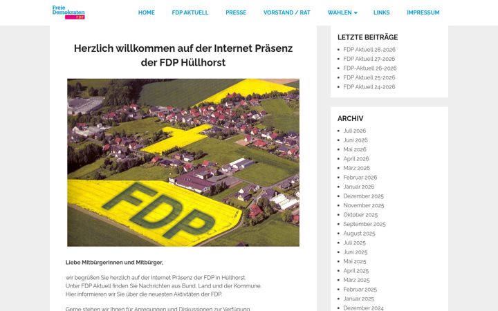 Screenshot of fdp-huellhorst.de