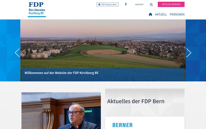 Screenshot of fdp-kirchbergbe.ch