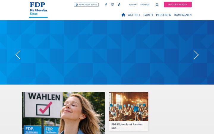 Screenshot of fdp-kloten.ch