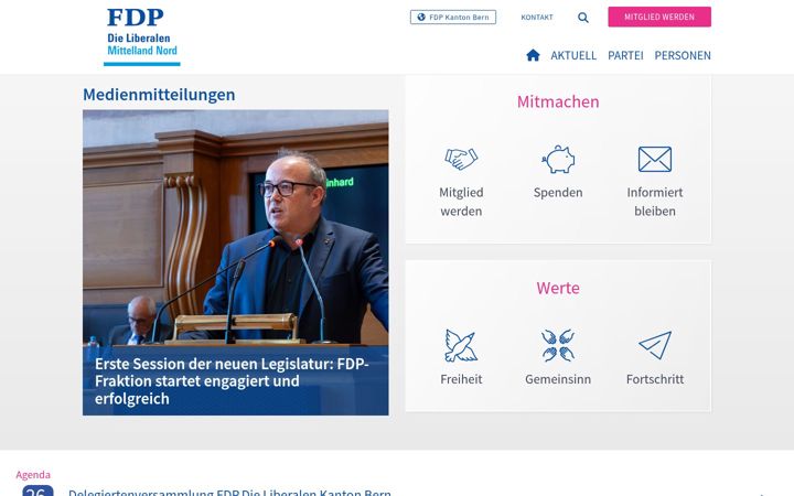 Screenshot of fdp-mittelland-nord.ch