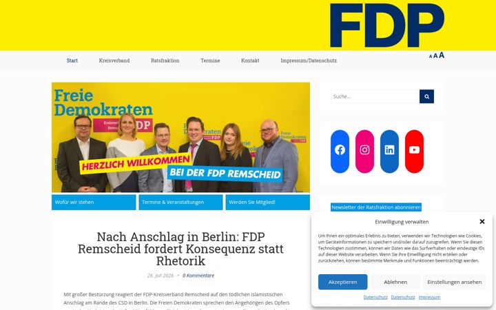 Screenshot of fdp-remscheid.de