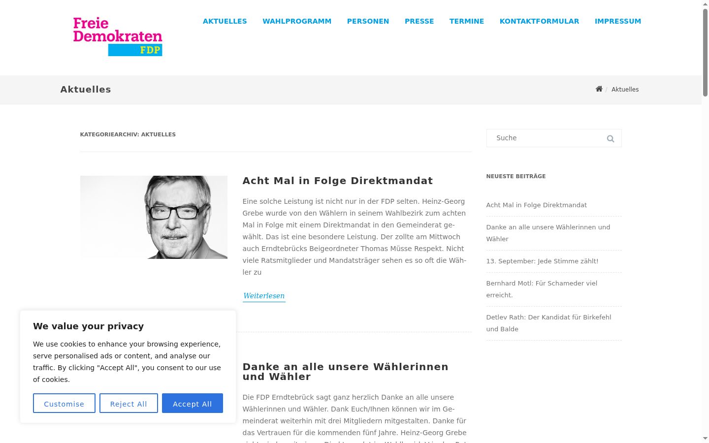Screenshot tal-banner tal-kunsens muri qabel kwalunkwe interazzjoni