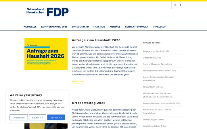 Screenshot of fdpneunkirchen.de