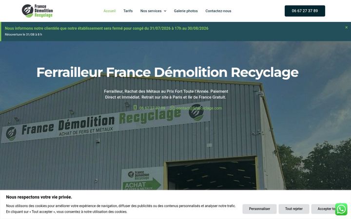 Screenshot of fdrecyclage.fr