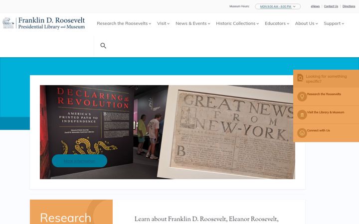 Screenshot of fdrlibrary.org
