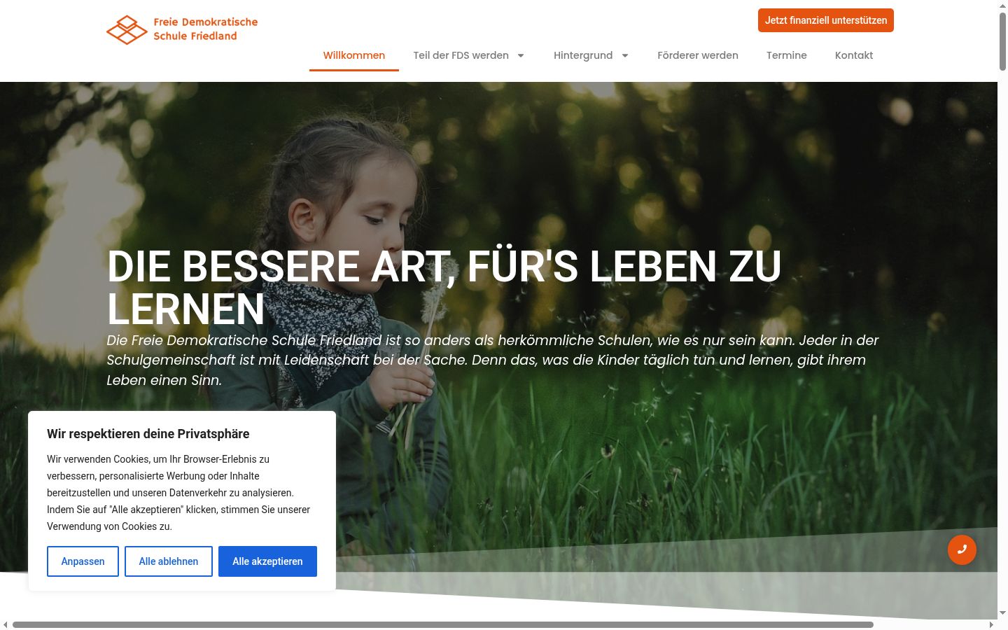 Screenshot van de toestemmingsbanner zoals getoond vóór enige interactie