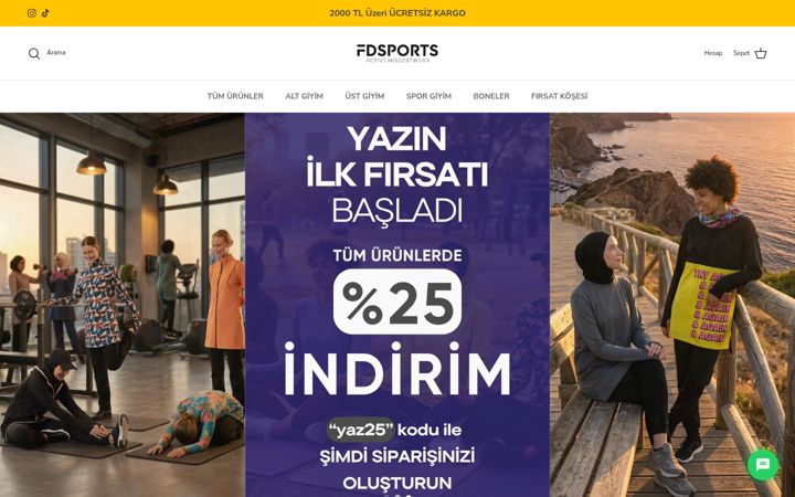 Captură de ecran a fdsports.com.tr