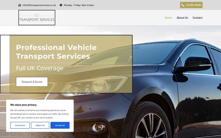 Screenshot of fdtransportservices.co.uk