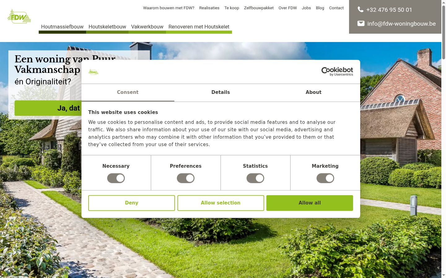 Screenshot tal-banner tal-kunsens muri qabel kwalunkwe interazzjoni
