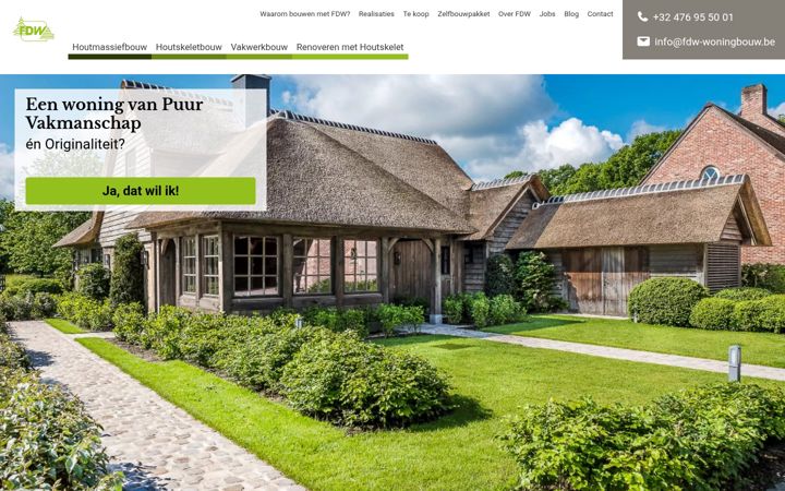 Screenshot of fdw-woningbouw.be