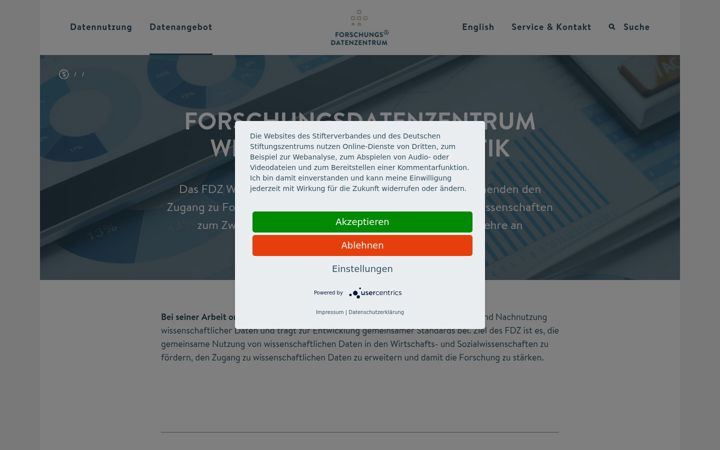 Screenshot of fdz-wissenschaftsstatistik.de