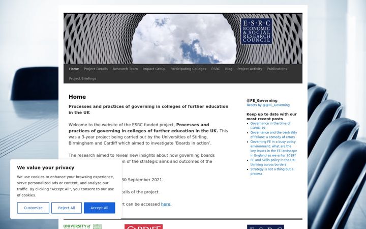 Screenshot ta' fe-governing.stir.ac.uk
