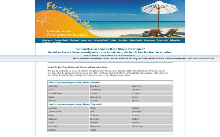 Screenshot of fe-rien.de