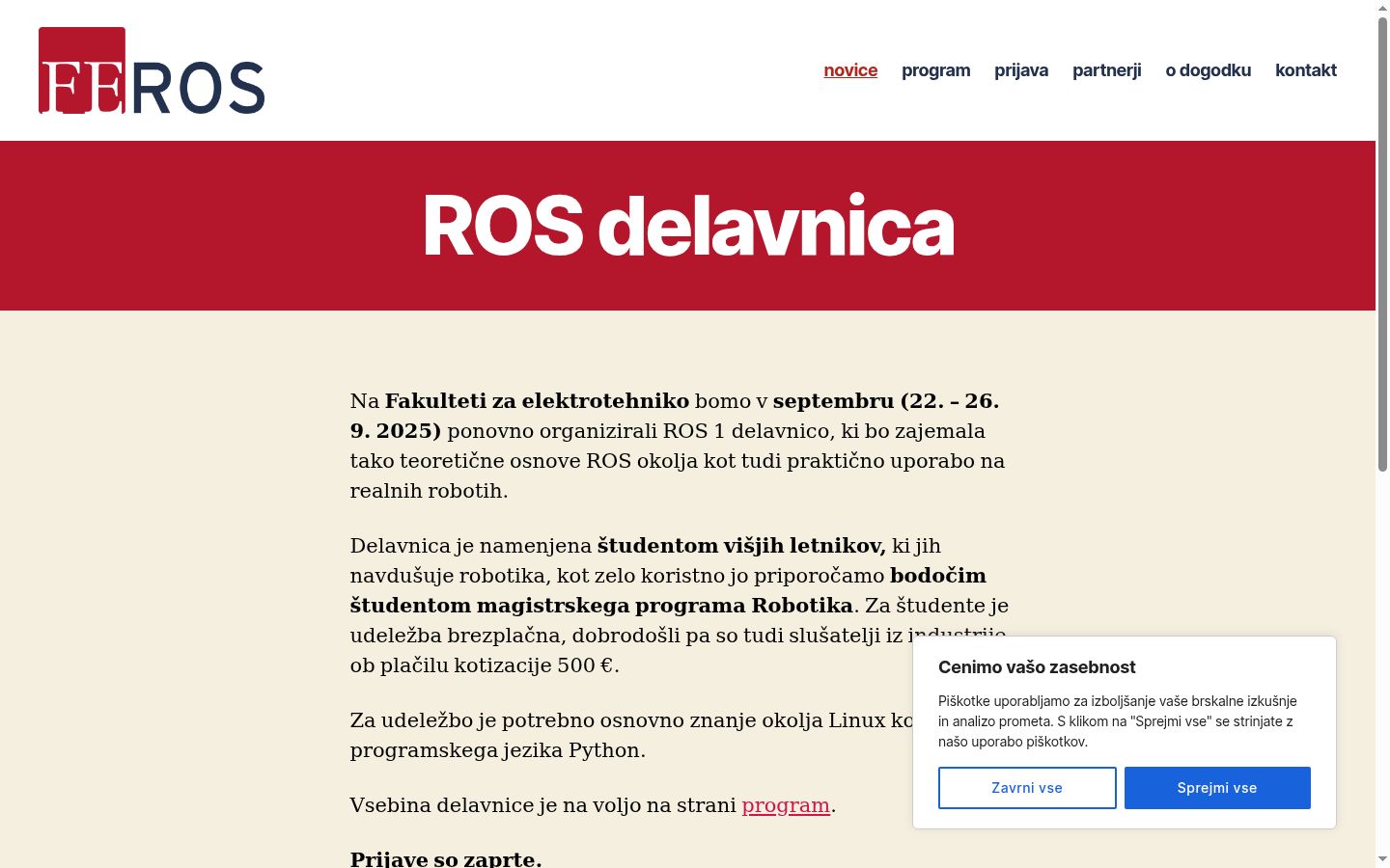 Captura de pantalla del banner de consentimiento mostrado antes de cualquier interacción