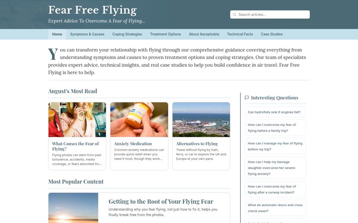 Screenshot of fearfreeflying.co.uk