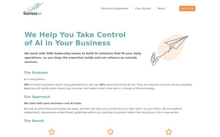Screenshot of fearless-ai-training.com