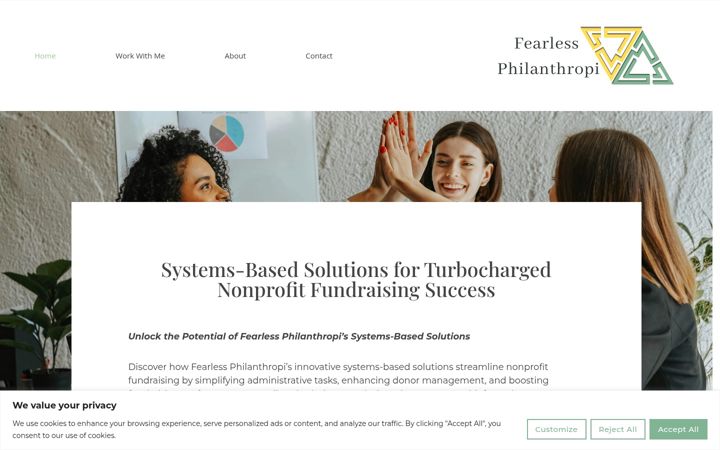 Screenshot of fearlessphilanthropi.com