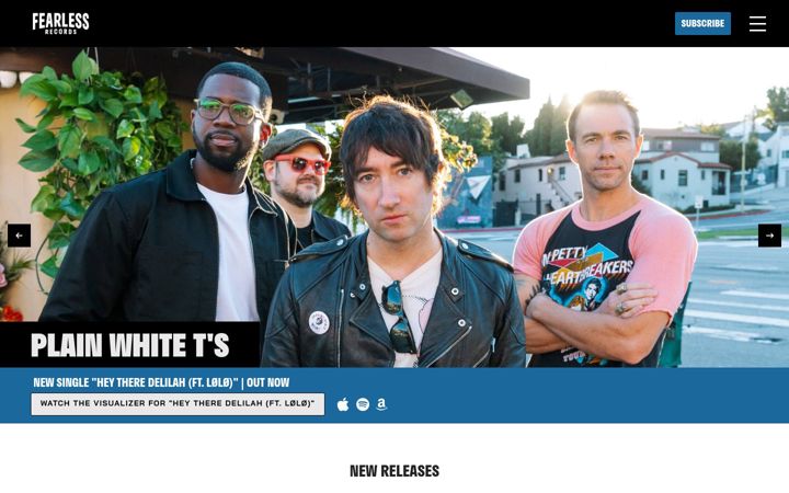 Screenshot of fearlessrecords.com