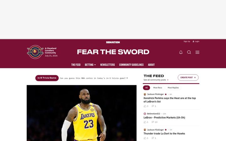 Screenshot of fearthesword.com