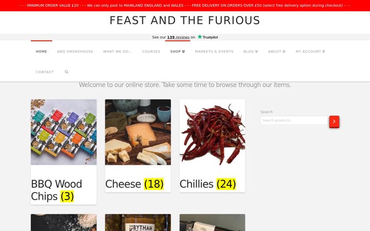 Screenshot ta' feastandthefurious.co.uk