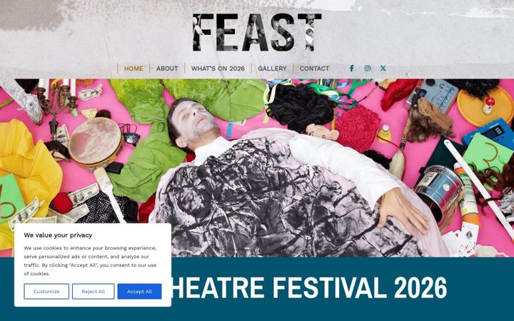 Screenshot of feasttheatrefestival.com