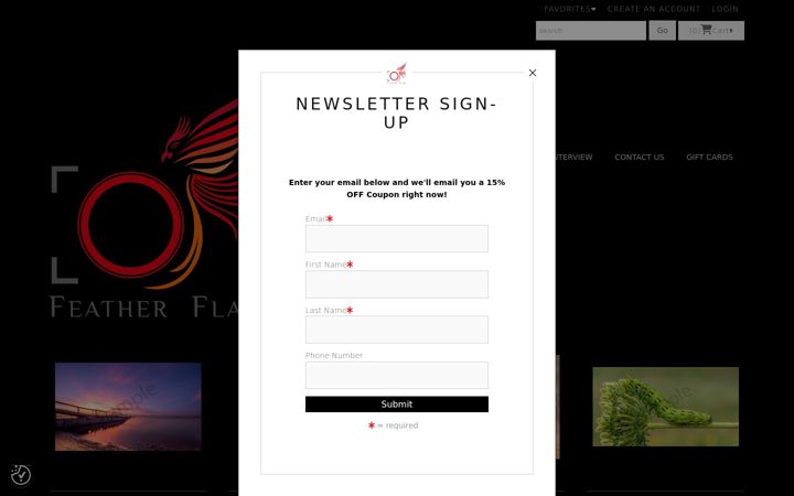 Screenshot of featherflare.com