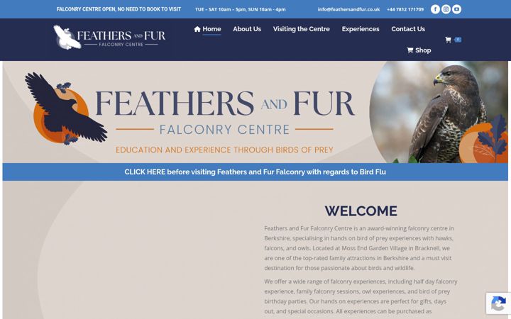 Screenshot of feathersandfur.co.uk