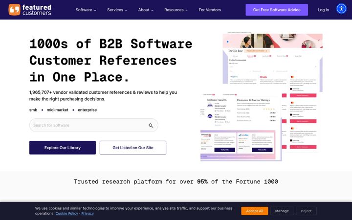 Screenshot of featuredcustomers.com