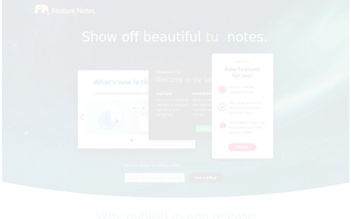 Screenshot of featurenotes.com