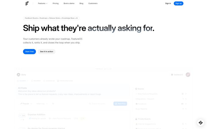 Screenshot of featureos.app