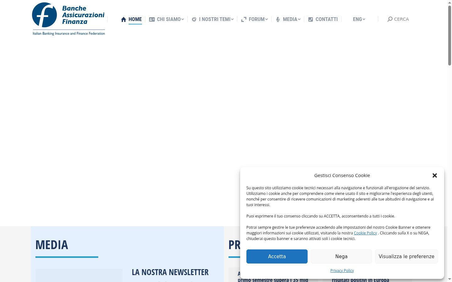 Captura de ecrã do banner de consentimento apresentado antes de qualquer interação