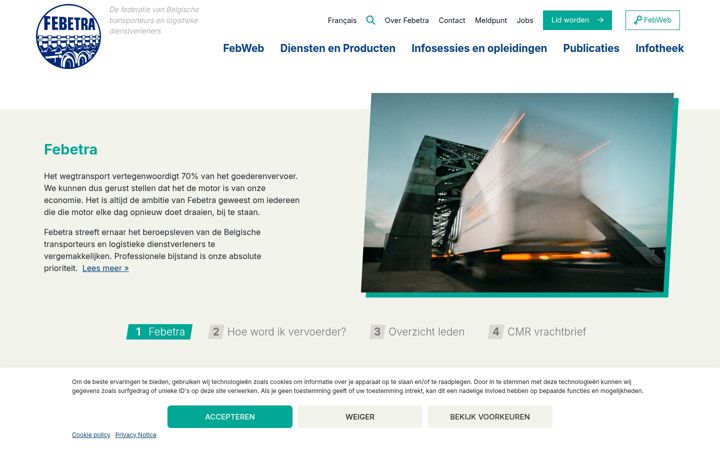 Screenshot of febetra.be