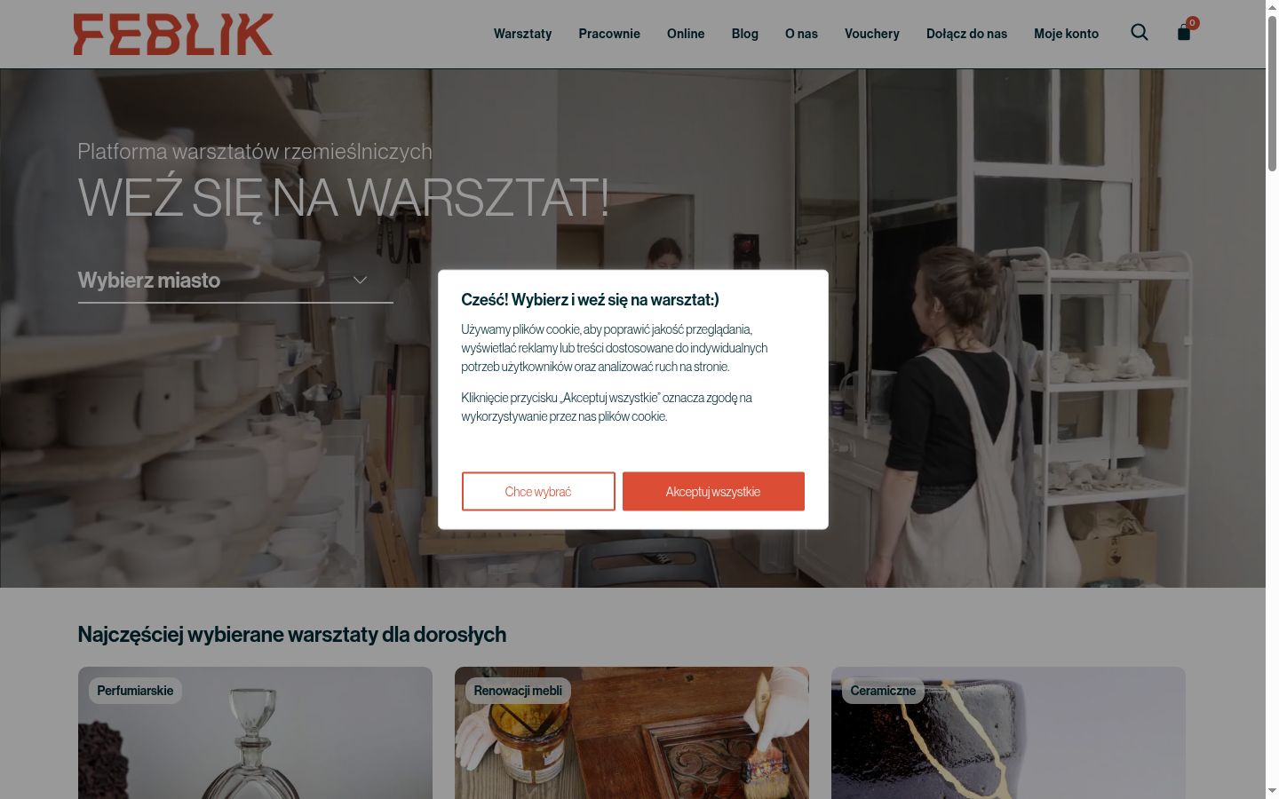 Zrzut ekranu banera zgody wyświetlanego przed jakąkolwiek interakcją