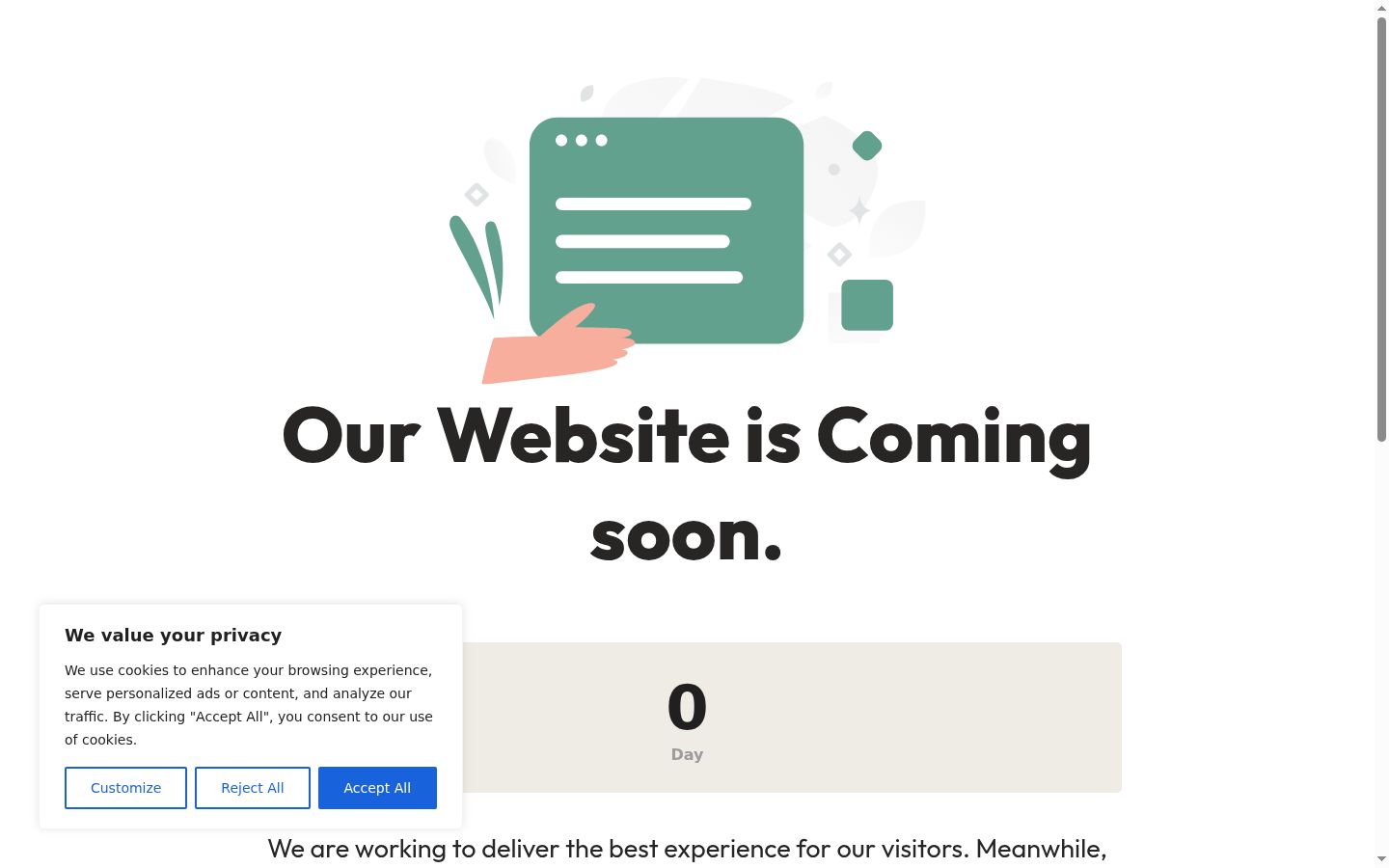 Screenshot del banner di consenso mostrato prima di qualsiasi interazione