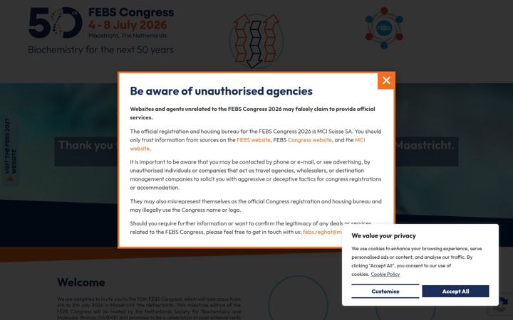 Screenshot of febscongress.org