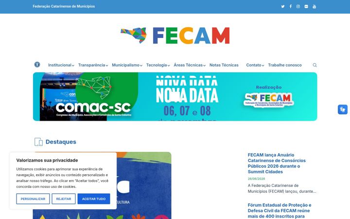 Screenshot of fecam.org.br