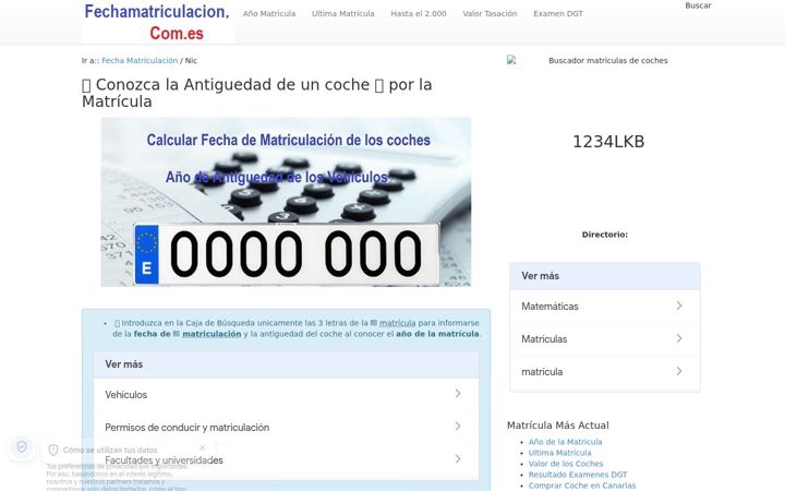 Screenshot of fechamatriculacion.com.es