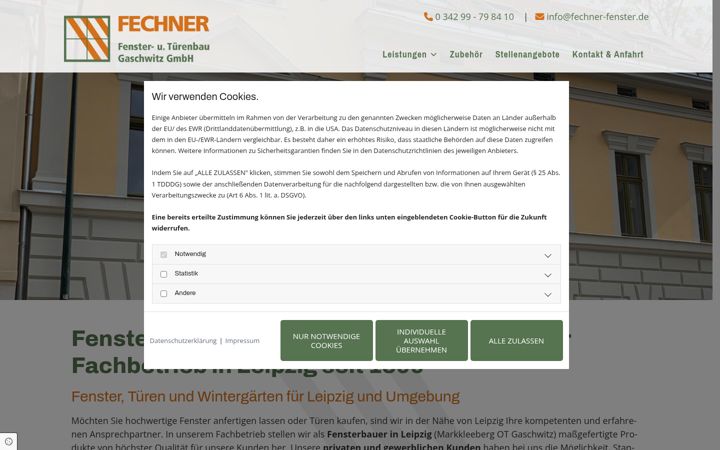 Screenshot of fechner-fenster.de