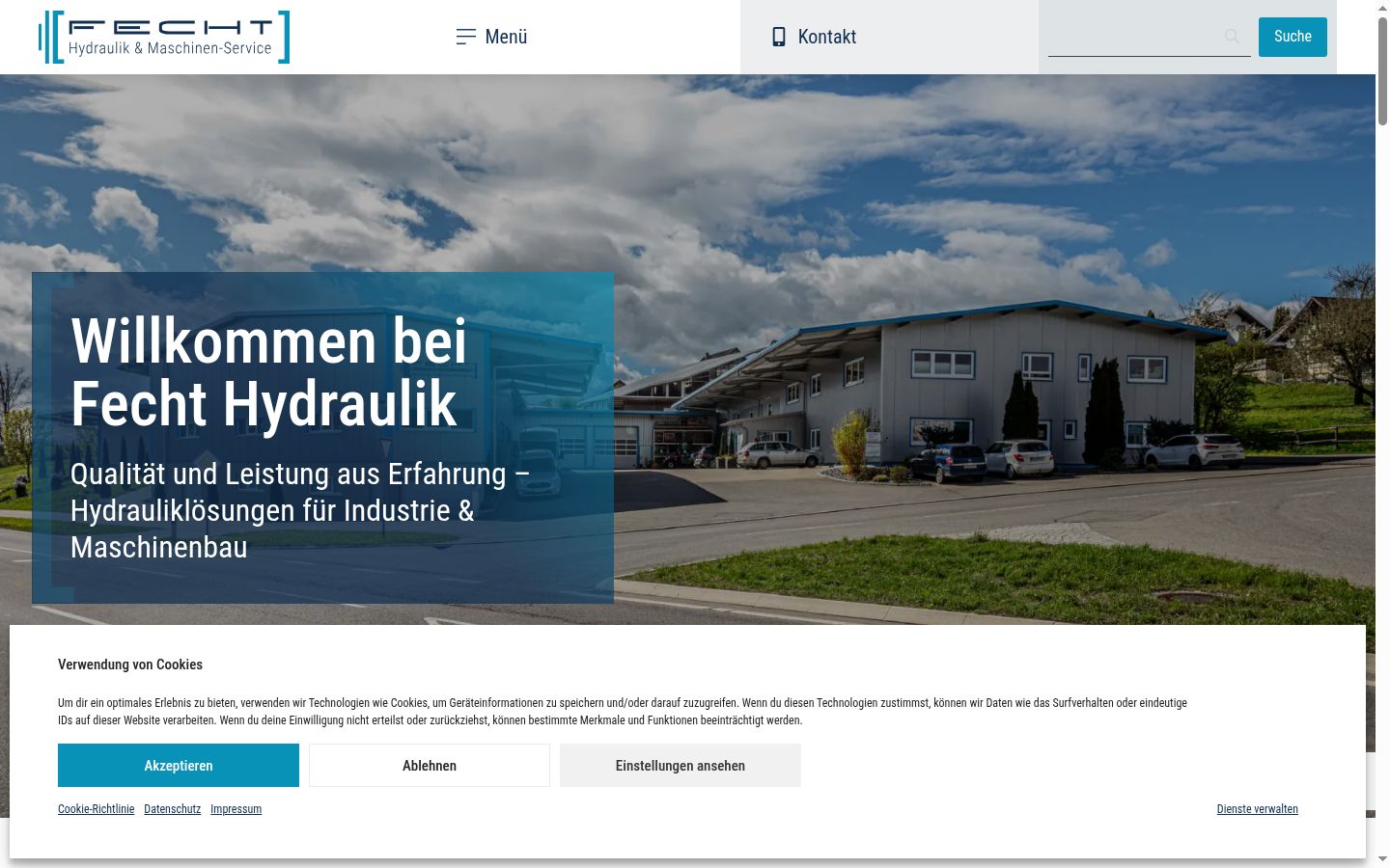 Screenshot des Einwilligungsbanners vor jeglicher Interaktion