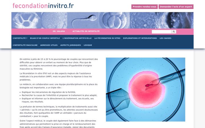 Screenshot of fecondationinvitro.fr