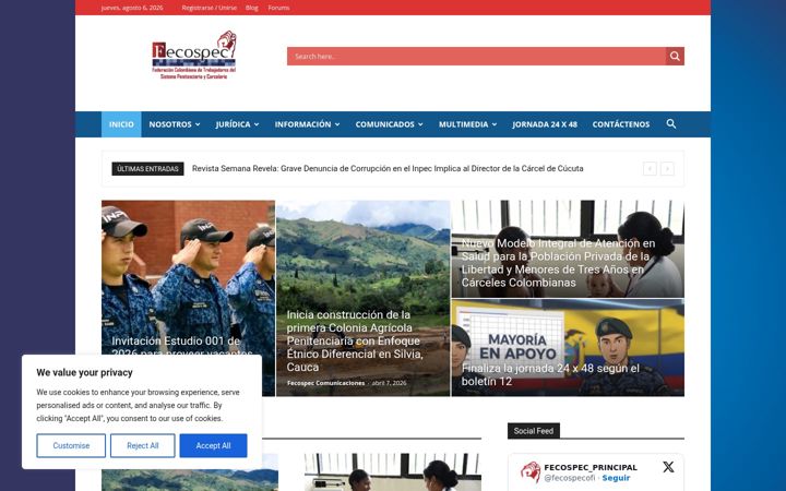Screenshot of fecospec.org