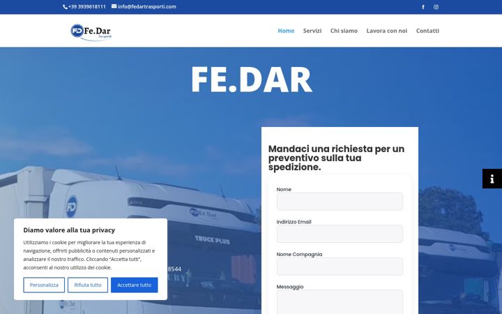 Screenshot of fedartrasporti.com