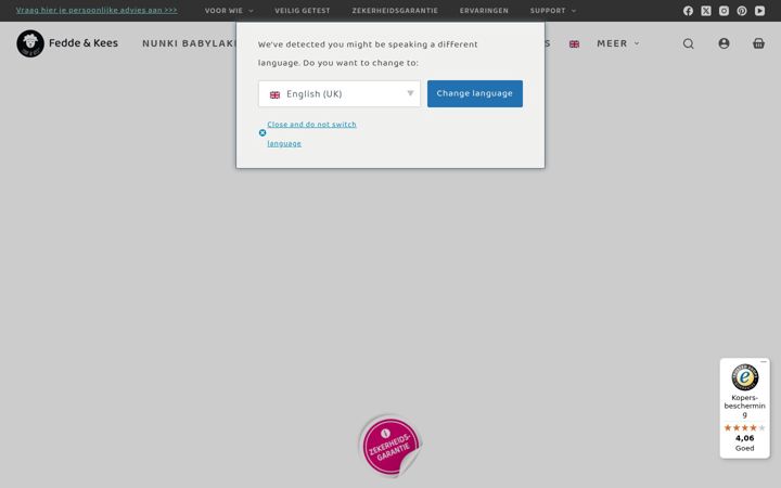 Screenshot of feddekees.nl